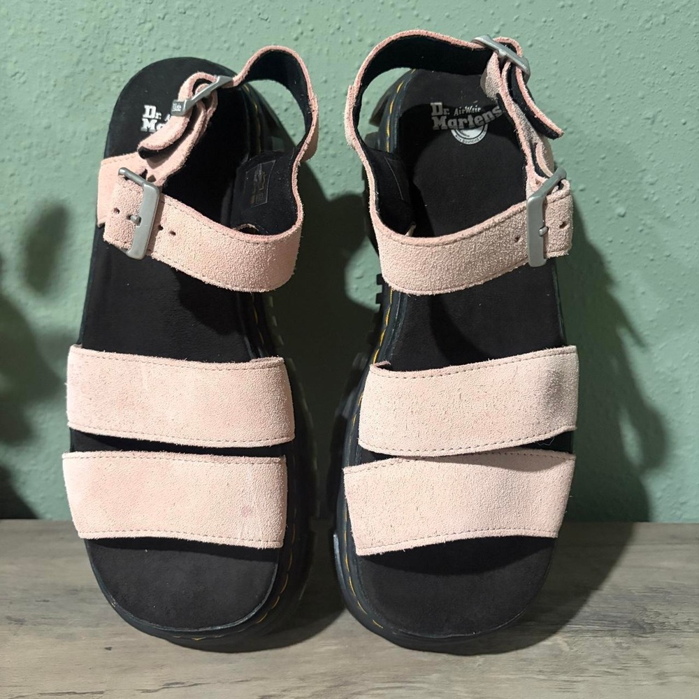 Dr. Martens Pink Suede Chunky Platform Sandals. Size 9